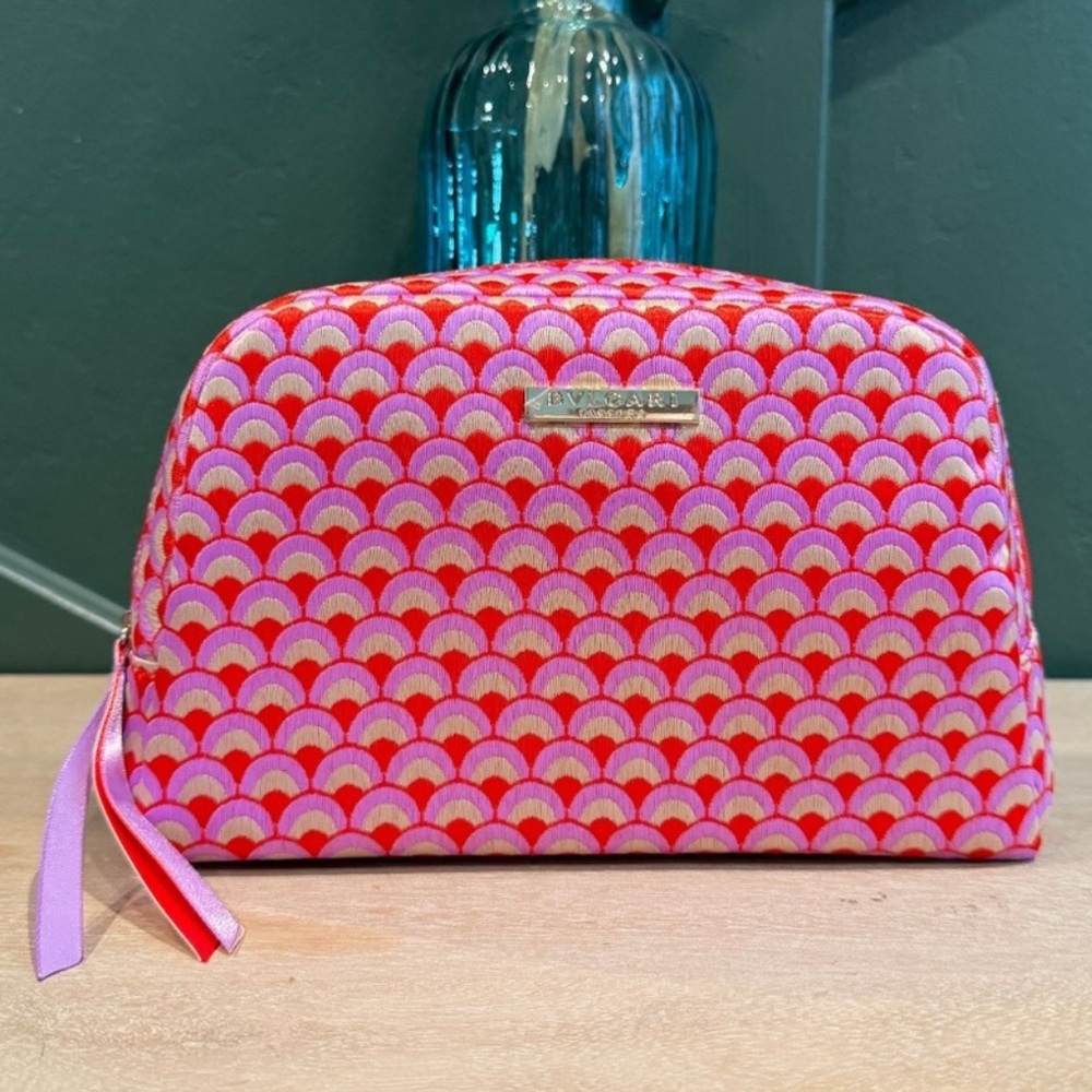 Bvlgari Scallop Pattern Embroidered Cosmetic Case/Make-up Bag - Picture 16 of 16